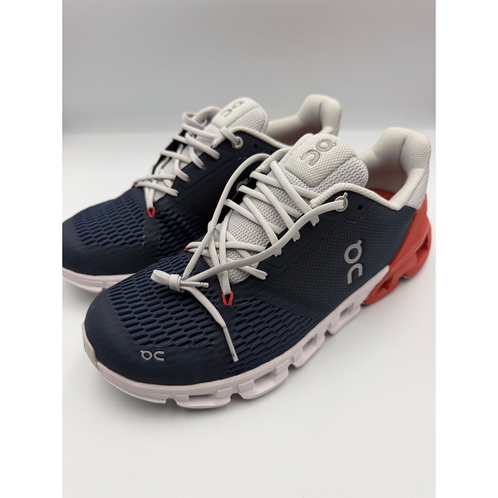 On Running Cloudflyer Mens 8 Midnight Rust Navy Red Sneakers 21.99567